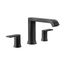 Genta Lx Matte Black 2 Handle Roman Tub Faucet, T908BL