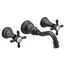 Weymouth Matte Black 2 Handle Wall Mount Bathroom Faucet, TS42112BL
