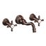 Weymouth Oil Rubbed Bronze 2 Handle Wall Mount Bathroom Faucet, Cross Handles, TS42112ORB