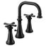 Colinet Matte Black 2 Handle Bathroom Faucet, Cross Handles, Widespread, TS44103BL