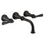 Colinet Matte Black 2 Handle Wall Mount Bathroom Faucet, TS44104BL