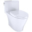 Nexus 1.28 GPF Skirted One-Piece Elongated Toilet w/ CEFIONTECT Ceramic Glaze, SoftClose Seat, & Tornado Flush (Cotton White)