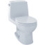 Eco Ultramax 1.28 GPF One-Piece Round Toilet w/ SoftClose Seat and E-MAX Flush System (Left Trip Lever) (Cotton White)