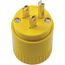 15A 125V NEMA 5-15P Commercial-Grade Valise Straight Plug, Yellow, 5965BY