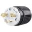 30A 250V NEMA L6-30P Industrial Locking Plug, Black/White, 70630NP