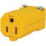 15A 125V NEMA 5-15R Valise Straight Connector, Yellow, BRY5969Y