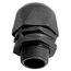 3/8" Straight Black Nylon Liquidtight Connector w/ Plastic Thread, 83511850