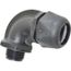 1/2" 90° Black Nylon Liquidtight Connector w/ Plastic Thread, 83515852