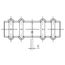 3/4" OD ACR Copper Press Extended Length Coupling, No-Stop