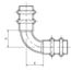 1-3/8" OD ACR FTG x Copper Press 90-Degree Street Elbow
