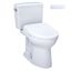 Drake WASHLET+ Two-Piece Elongated 1.28 GPF Universal Height TORNADO FLUSH Toilet with Auto Flush S7 Contemporary Bidet Seat, Cotton White - MW7764726CEFGA#01