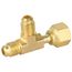 1/4" Access Tee Connector w/ Flare Nut & Depressor, 1/4" SAE x 1/4" FE SAE Swivel, Nut on Run (Pack of 3)