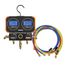 Flex72 Manifold Gauge w/ Digital Display, Accomodates 72 Refrigerants & 1/4" 45-Degree Charging Refrigerant Hose Set (5')