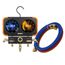 Flex-X Manifold Gauge w/ HD Digital Display, Accommodates 72 Refrigerants & 1/4" 45-Degree Refrigerant Charging Hose Set (5')