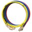 1/4" 45-Degree Low Loss Refrigerant Hose Set  - Red, Blue, and Yellow (5')