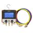 Nexus Digital Manifold Gauge, Bluetooth-Enabled & 1/4" 45-Degree Low Loss Refrigerant Hose Set - Red, Blue, and Yellow (5')