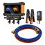 Digital Manifold Gauge 2 Valve w/ Wireless Temp Clamps (Bluetooth and myNAVAC App Compatible) - w/ Vacuum Gauge & 1/4" 45-Degree Refrigerant Charging Hose Set (5')