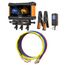 Digital Manifold Gauge 2 Valve w/ Wireless Temp Clamps (Bluetooth and myNAVAC App Compatible) - w/ Vacuum Gauge & 1/4" 45-Degree Low Loss Refrigerant Hose Set - Red, Blue, and Yellow (5')