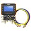 Nexus 4-Valve Digital Manifold Gauge, Bluetooth-Enabled & 1/4" 45-Degree Low Loss Refrigerant Hose Set - Red, Blue, and Yellow (5')