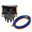 Digital Manifold Gauge 4 Valve w/ Wireless Temp Clamps (Bluetooth and myNAVAC App Compatible) - w/o Vacuum Gauge & 1/4" 45-Degree Refrigerant Charging Hose Set (5')