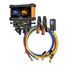 Digital Manifold Gauge 4 Valve w/ Wireless Temp Clamps (Bluetooth and myNAVAC App Compatible) - w/ Vacuum Gauge & 1/4" 45-Degree Charging Refrigerant Hose Set (5')