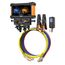 Digital Manifold Gauge 4 Valve w/ Wireless Temp Clamps (Bluetooth and myNAVAC App Compatible) - w/ Vacuum Gauge & 1/4" 45-Degree Low Loss Refrigerant Hose Set - Red, Blue, and Yellow (5')