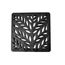 12" Square Catch Basin Grate - Decorative Botanical (Black)