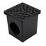 12" Square Catch Basin Grate - Decorative Botanical (Black)