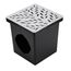 12" Square Catch Basin Grate - Decorative Botanical (Gray)