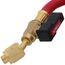 1/4" 45° Refrigerant Charging Hose w/Ball Valve - Red (5')