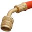 1/4" A2L Reverse Thread 45° Refrigerant Charging Hose - Orange (5')
