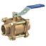 3/4" Sweat Three-Piece Bronze Full Port Ball Valve, S595Y (Lead Free)