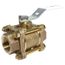 3/4" Threaded Bronze 3-Piece Full Port Ball Valve, Stainless Steel Trim, Class 600 (Lead Free)