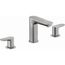 Duravit No.1 5-1/8" Two Handle Widespread Bathroom Sink Faucet w/ Drain (Brushed Nickel), NO1060005U70