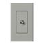 Nova T Coaxial Cable Jack, F-Style, 75 Ohm Cable, Fits Architectural-Style Wall Plates, 1 Gangw/ Wall Plate, Gray