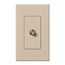 Nova T Coaxial Cable Jack, F-Style, 75 Ohm Cable, Fits Architectural-Style Wall Plates, 1 Gangw/ Wall Plate, Taupe