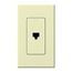 Architectural Telephone Jack, 6-conductor, RJ11, Single Gangw/ Wall Plate, Matte Finish, Almond