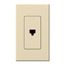 Architectural Telephone Jack, 6-conductor, RJ11, Single Gangw/ Wall Plate, Matte Finish, Beige