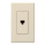 Architectural Telephone Jack, 6-conductor, RJ11, 1 Gangw/ Wall Plate, Matte Finish, Light Almond