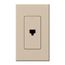Architectural Telephone Jack, 6-conductor, RJ11, Single Gangw/ Wall Plate, Matte Finish, Taupe