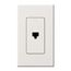 Architectural Telephone Jack, 6-conductor, RJ11, Single Gangw/ Wall Plate, Matte Finish, White