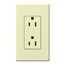 Architectural 15A Duplex Receptacle, 125V,w/ Wall Plate,w/ Wall Plate, Matte Finish, Almond