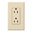 Architectural 15A Duplex Receptacle, 125V,w/ Wall Plate,w/ Wall Plate, Matte Finish, Beige