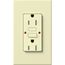 Architectural 15A Tamper-Resist GFCI Duplex Receptacle, Self-Testing, 125V,w/ Wall Plate, Matte Finish, Almond
