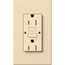 Architectural 15A Tamper-Resist GFCI Duplex Receptacle, Self-Testing, 125V,w/ Wall Plate, Matte Finish, Beige
