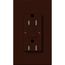 Architectural 15A Tamper-Resist GFCI Duplex Receptacle, Self-Testing, 125V,w/ Wall Plate, Matte Finish, Brown