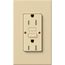 Architectural 15A Tamper-Resist GFCI Duplex Receptacle, Self-Testing, 125V,w/ Wall Plate, Matte Finish, Ivory