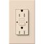 Architectural 15A Tamper-Resist GFCI Duplex Receptacle, Self-Testing, 125V,w/ Wall Plate, Matte Finish, Light Almond