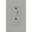 Architectural 15A Half-Dimming, Tamper Resist Duplex Receptacle,w/ Wall Plate, Matte Finish, Gray
