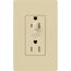 Architectural 15A Half-Dimming, Tamper Resist Duplex Receptacle,w/ Wall Plate, Matte Finish, Ivory